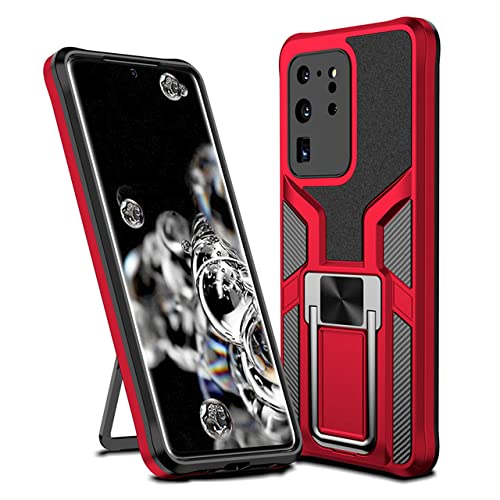 Coque armure Samsung S21 Ultra rouge finition premium silicone et métal