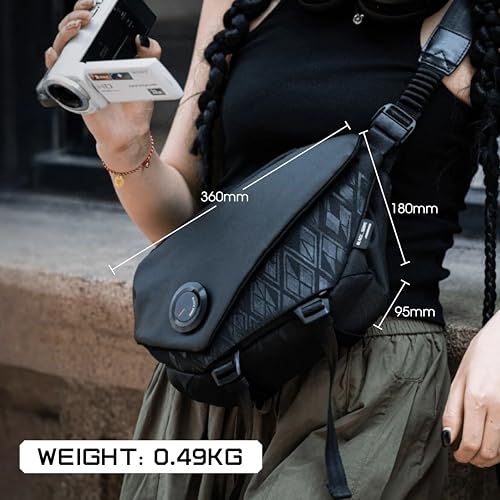 Image of VSGO 4L Quick-Access Waterproof Crossbody Camera Sling Bag-V-BP05L | for Small Mirrorless Cameras, Instant Magnetic-Mechanical Open & Close, Expandable Capacity, Adjustable Quick-Release Strap