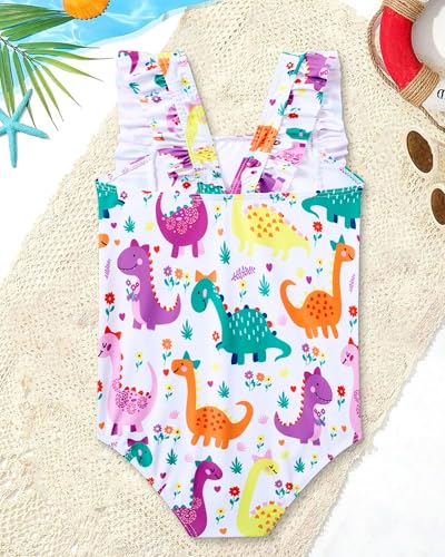 ALISISTER Toddler Little Girls Swimsuit Ruffle Bathing Suit One Piece Swimsuit Summer Swimwear 2-7 Years2