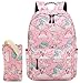 Produktbild Rucksack Mädchen Schultasche Einhorn Cute Kids Lightweight Elementary Middle High School Book Taschen mit Federmäppchen (Pink)