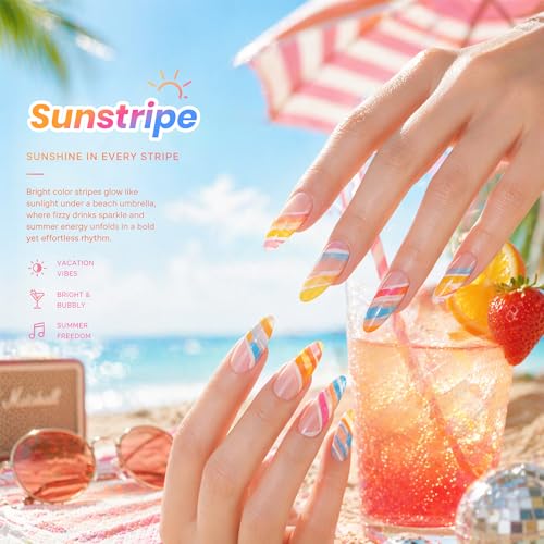 Image of Beetles Summer Voyage Neon Gel Nail Polish Set - 9ML 6 Colors Specials Jelly Gel Nail Polish Kit Sheer Gel with Sticker Nail Accessories Soak Off UV Salon DIY at Home Manicure Gift for Women