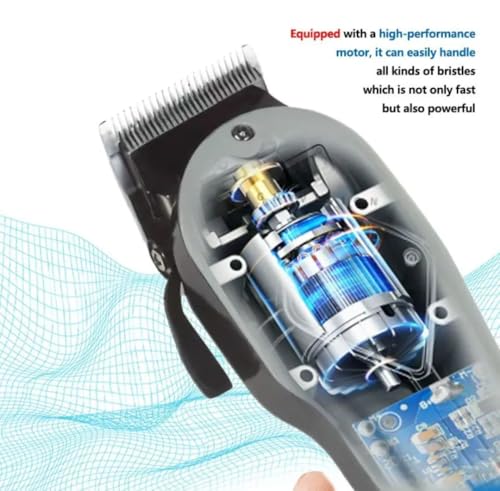 Image of Professional Pet Grooming Clipper for Dogs & Cats | Low Noise Electric Hair Trimmer with Stainless Steel Precision Blades | Powerful Motor | Corded Animal Fur Clipper for Thick, Long & Curly Coats | Home Grooming Kit