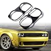 Astra Depot Left Right Headlight Bezel Cover Trim OE Replacement for 2015-2021 Dodge Challenger (Glossy Black)