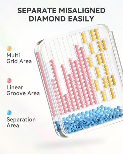 Image of ARTDOT 15-Piece Diamond Art Storage Trays Kits for Adults with Lids, 2-in-1 Stackable Diamond Painting Accessories and Tools