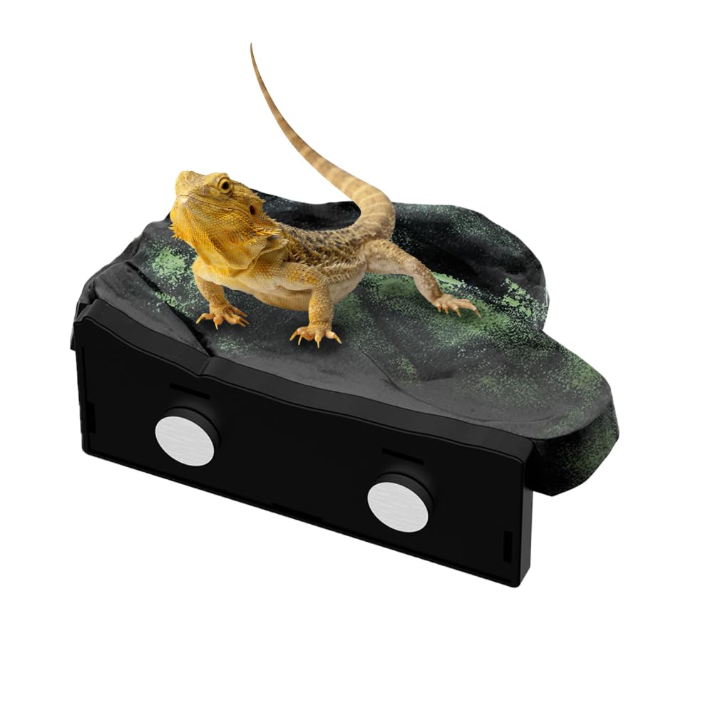 Rock Reptile Climbing Platform, Magnetic Wall Mount Leopard Gecko Basking Platform, Detachable Lizard Resting Shelf for Tree Frog Spiders Terrarium