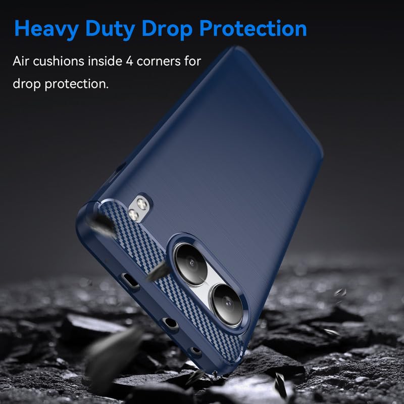 Image of Hybrid Carbon Fiber Back Case for OnePlus Nord 4 (Blue)