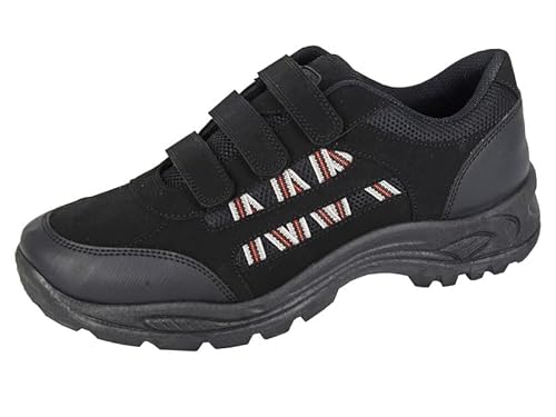 Outdoor Soul Men's Walking Trek Trail Shoes with Touch Close Fastening (Black, UK Footwear Size System, Adult, Men, Numeric, Medium, 9)