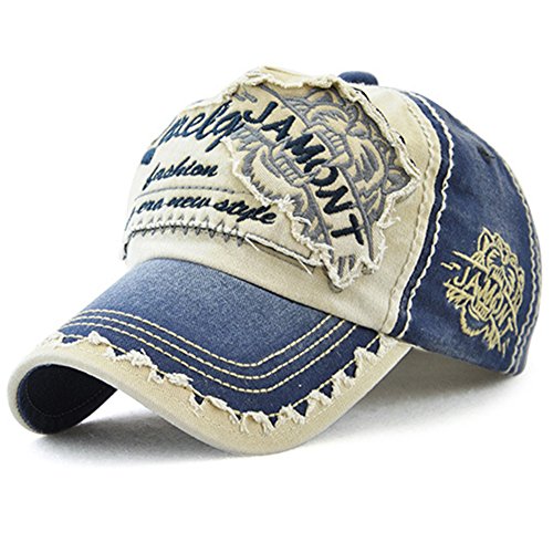Gorra de béisbol Unisex ajustable Hat Tioamy Retro Baseball Cap Cap Algodón Fashinable Ocio Carta Sombrero exterior para hombres y mujeres