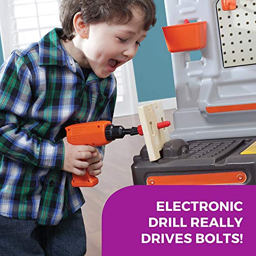 Step2 489199 Big Builders Pro Kids Workbench – Includes 45 Toy Workbench Accessories, Interactive Features For Realistic Pretend Play – Indoor/Outdoor Kids Tool Bench thumb #3
