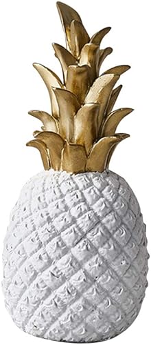 Yardwe Figura de piña, adorno de fruta de resina artificial, decoración de frutas, decoración de fiesta de Hawaii, accesorios de fotografía para el