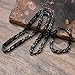 Men's Stainless Steel Mechanic Black Chunky Byzantine Chain Bracelet and Necklace Set