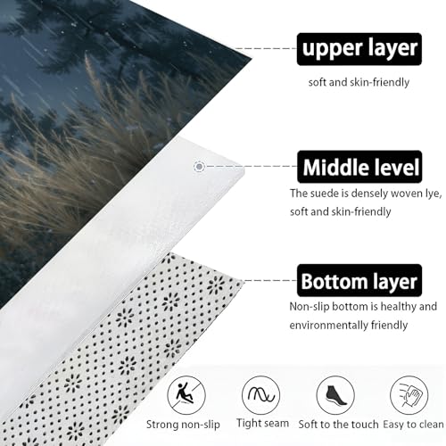 Tapis entrées extérieur microfibre antidérapant avec décor cerf