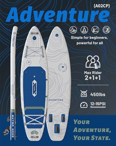 iTAOSTAR Adventure 12'× 35" Inflable Stand Up Paddle Board con asiento, Extra ancha SUP con 5 aletas diseño estable para familia, jóvenes, todos los niveles, lagos, océanos y pesca miniatura 2