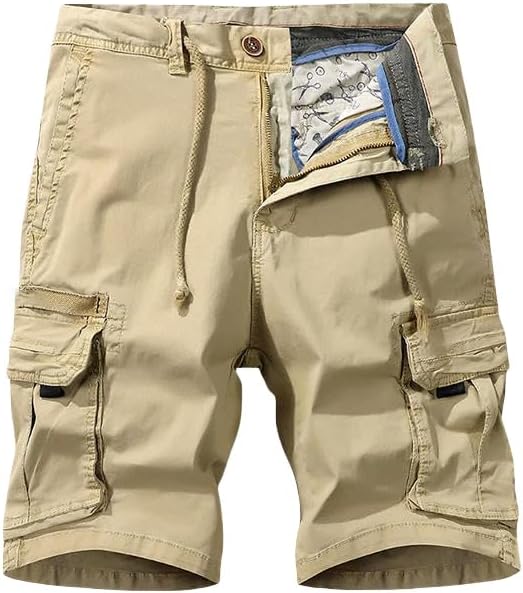 Men's Summer Cargo Straight Solid Color Cotton Shorts Outdoor Leisure