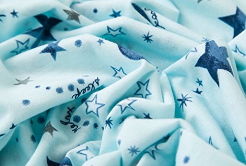 Pnaeong Women's Cotton Nightgown Sleepwear Short Sleeves Shirt Casual Print Sleepdress Xtsy108-Blue Star-Xl #TOP4