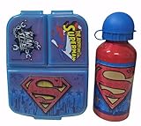  Gym Set Botella de Agua de Aluminio Infantil de 520ml con Fiambrera sandwicheras para niñas y niños, cantimplora térmica a Prueba de Fugas sin BPA roja