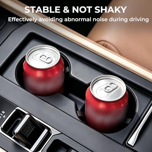 Image of Center Console Cup Holder Inserts for Lexus ES /ES350e /ES350h /ES500e 2026+, Interior Accessories Silicone Car Cup Holders Covers Protector for 2026+ ES, Black