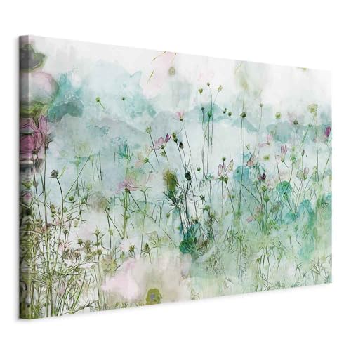 B&D XXL - Akustikbild Wiese 120x80 cm 1 tlg Bilder Akustikschaum Schallschutz Kunst Akustikpaneele Wandpaneele Schalldämmung Wandbild Schallabsorber Blumen Gras Botanik bunt wie gemalt b-C-1025-b-a