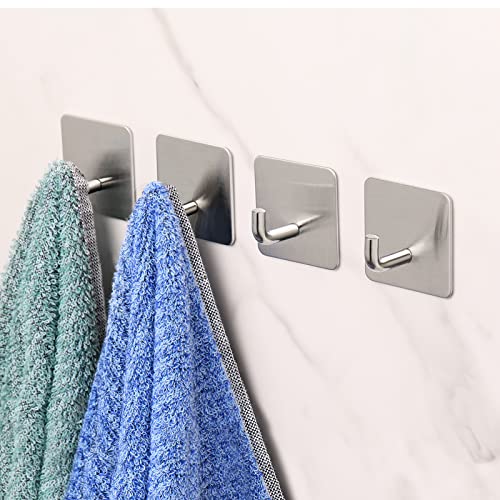 Budding Joy Adhesive Hooks Heavy Duty Stick on Wall Hooks Towel Hooks Door Hooks Waterproof Stainless Steel Adhesive Towel Hooks Adhesive Holders for Hanging Clothes Bathroom Adhesive Hook 4 Pack Budding Joy Adhesive Hooks Heavy Duty Stick on Wall Hooks Towel Hooks Door Hooks Waterproof Stainless Steel Adhesive Towel Hooks Adhesive Holders for Hanging Clothes Bathroom Adhesive Hook 4 Pack