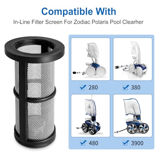 Porscan 48-222 in-Line Filter Screen Replacement for Zodiac Polaris Vac-Sweep 280, 380, 280 TankTrax, 480 Pro, 3900 Sport Pressure Side Pool Cleaner Sweep - 2 Pack - Thumbnail 3