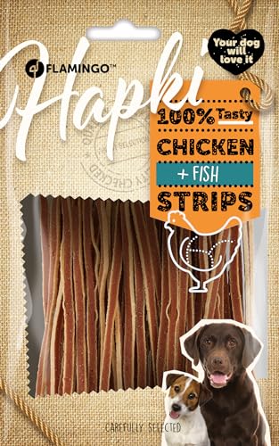Flamingo Leckerli Hund – Sushi Strips mit Huhn & Fisch – 85g – köstlicher Hundesnack – ohne Zuckerzusatz – Snack Hapki