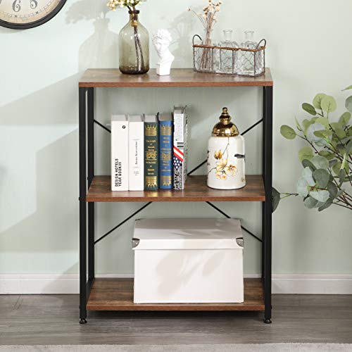 soges Mesa Auxiliar de 3 Niveles con Estantes Mesita de Noche de Estilo Industrial Mesa Auxiliar Mesa 60×30 cm para Pasillo de Salón Aparador de Cocina Estante para Microondas para Espacios Pequeños