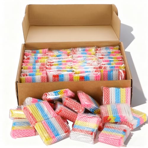 Lounsweer 50 Pack (3500 Count) Bulk Spiral Birthday Candles Multicolored Birthday Candles for Cake or Cupcake Party Celebration