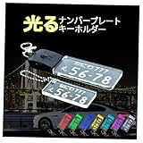 [EXLEAD] 【所ジョージの世田谷ベース掲載】 光る ナンバープレート キーホルダー ブラック × クリア ナンバーキーホルダー LED 車 バイク ナンバー おしゃれ USB充電式