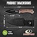 Mossy Oak 8.5-inch Full-tang Fixed Blade Knife with Sheath, Stainless Steel Blade, Outdoor Knives for Survival, Camping, Hiking (G10 Handle-Brown)