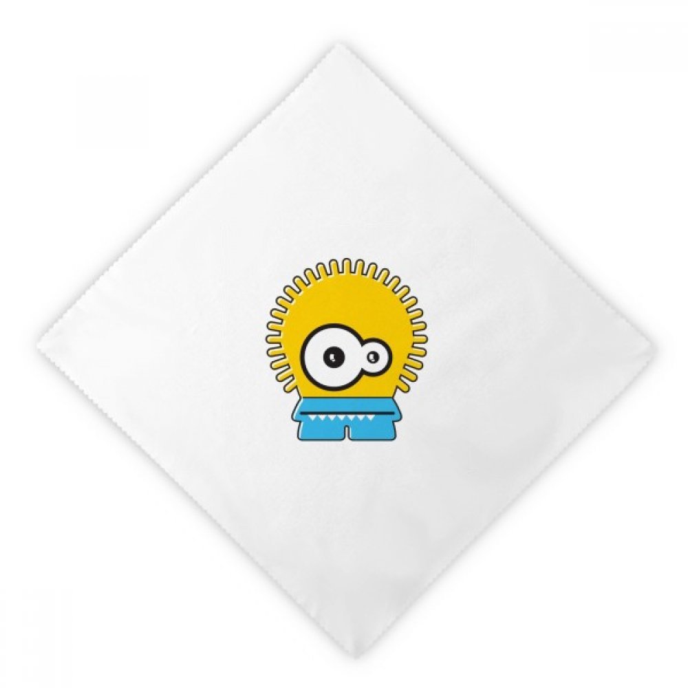 Servilletas de tela lavables y ecológicas con estampado de monstruo amarillo