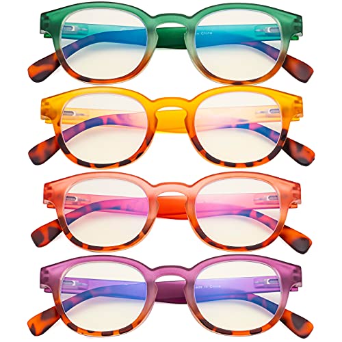 Image of Eyekepper 4 Pack Ladies Computer Glasses - Blue Light Filter Readers for Women Anti Glare Reading Glasses +0.50