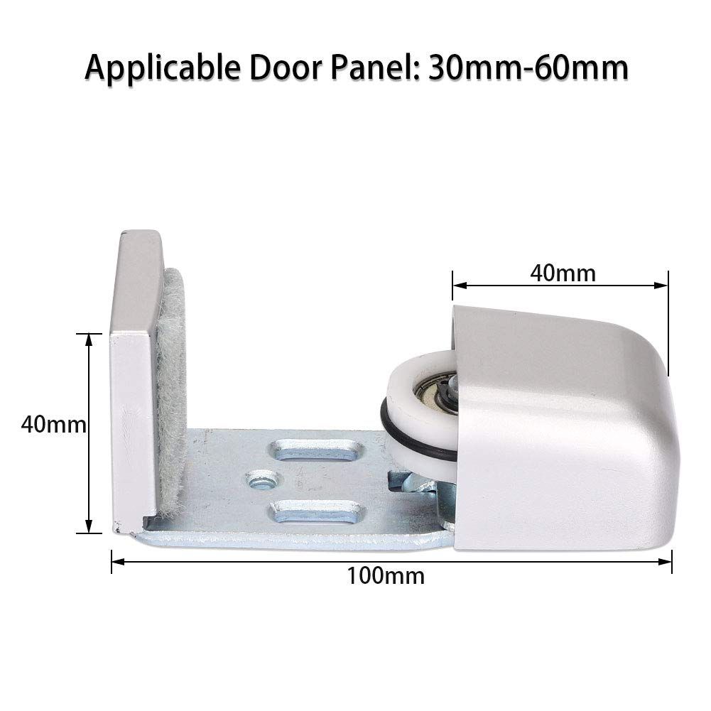 Binario Per Porta Scorrevole - Guida A Pavimento Regolabile, Argento, Per Porte Legno O Automatiche, 2 Pezzi - Foto 8
