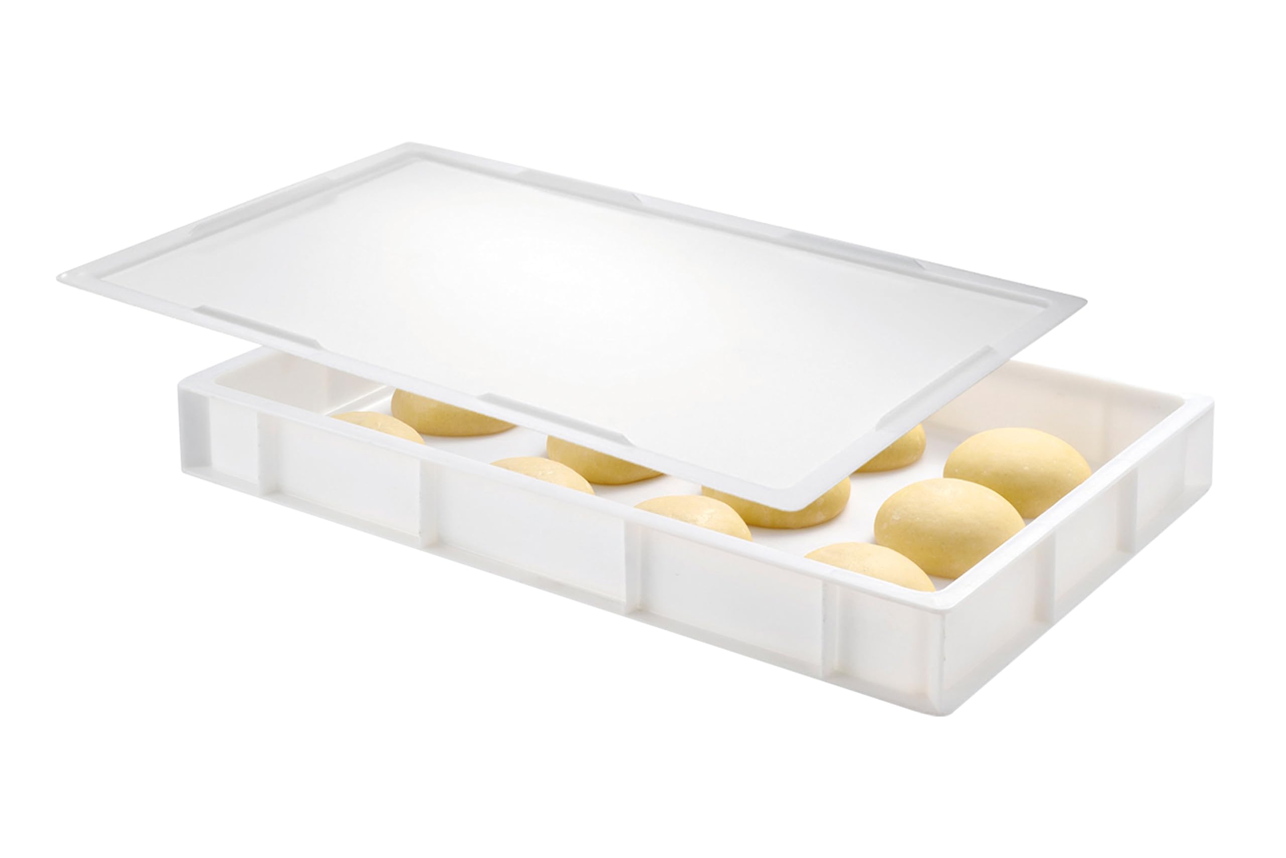 Harfield White Gilac 15L Dough Container With Lid For Proofing Dough Box 60X40x9cm Stackable
