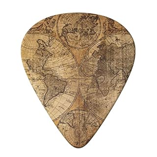Lot de 6 médiators vintage imprimés carte du monde ancienne pour guitare acoustique et guitare électrique - Les Beatles, Paul McCartney, John Lennon, RIngo Starr, George Harrison Lot de 6 médiators vintage imprimés carte du monde ancienne pour guitare acoustique et guitare électrique – Image 3
