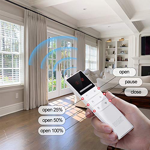 Zshine Electric Double Rods Customized Length(39-180 Inches) Smart Tuya Or Remote Control Motorized Poles For Living Room Bedroom Room Divider (Double Rods Black) #TOP4