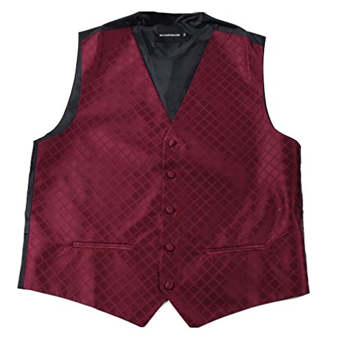 BUYYOURTIES Men's Fashion Formal Vest for Tuxedo and Suit Burgundy