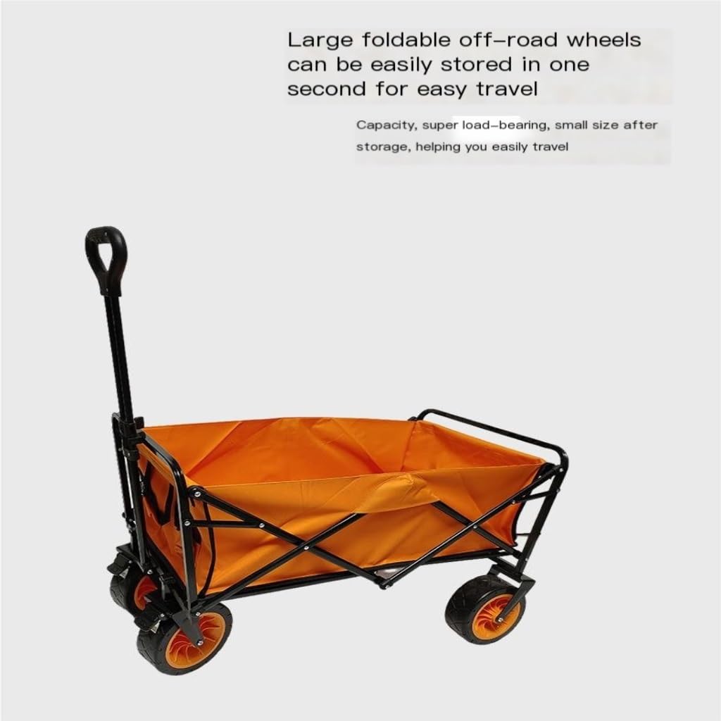 Carrello da campeggio per esterni, portatile, per fuoristrada, con grandi ruote per una facile conservazione, ideale per avventure in spiaggia e trasporto di attrezzi