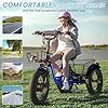 MOONCOOL Electric Tricycle for Adults, 20" x 4" Fat Tire Electric Trike, 48V 500W Motorized Electric Bicycle Bikes, 3 Wheels 7 Speed Ebike with Removable Battery, Aluminum Frame & Large Basket #4