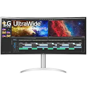 LG (38 Inch Ultrawide Monitor Curved(3840 * 1600) Qhd IPS Display with USB Type-C,Power Performance,HDR 10,Dci-P3 95%,AMD Freesync,Tilt/Height Adjustable Stand,Dp,Hdmi,Head Phone Out(38Wp85C-W)
