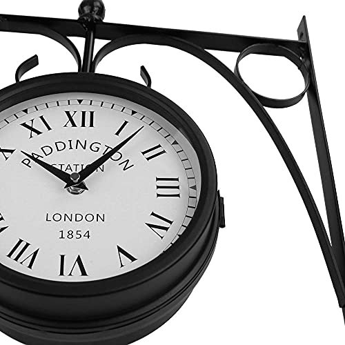 Horloge murale d'extérieur vintage double face pour habiller un mur extérieur vide
