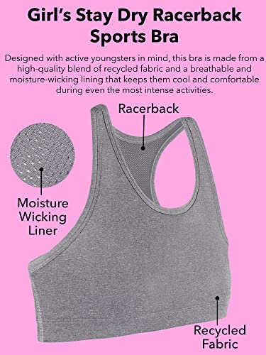 Fruit of the Loom Girls' Stay Dry Racerback Sports Bra3