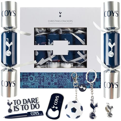Get Trend Tottenham Hotspur Pop Luxury Christmas Crackers, Pack of 6 Deluxe Football Xmas Crackers, Collectible Spurs Gifts, Fun Novelty Xmas Gifts (Multi Tottenham Hotspur)