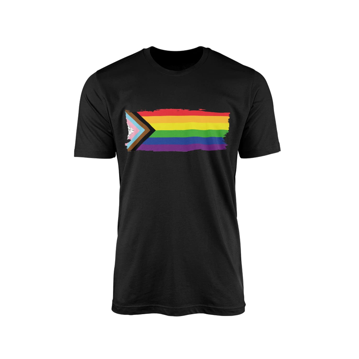 Inclusive Pride Flag T-Shirt - LGBT Rainbow Lesbian Gay Transgender Bisexual Women Men Non-Binary Pansexual Clothing Clothes Accessories LGBTQ Gifts Presents(Black Prime, XL)