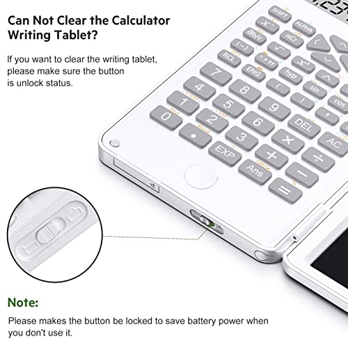 Lmaive Calculators, Scientific Calculator, 12-Digit Calculator With Writing Tablet, Foldable Financial Calculator, Lcd Dual Display Desk Calculator Pocket Calculator For School Office (White) #TOP3