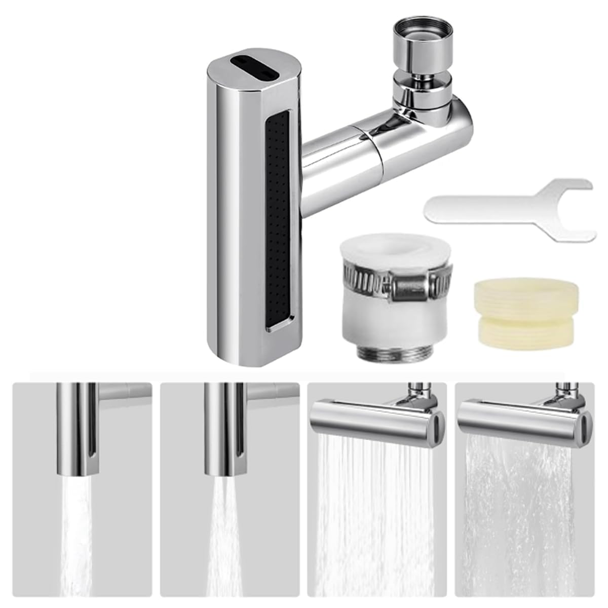 Universal Tap Extender for Kitchen Sink, Flexible Faucet 360 Degree Rotating,Wash Basin Taps New 4-in-1 Sink Tap for Kitchen-image-34