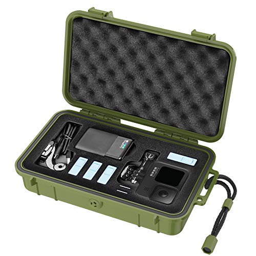 Smatree Waterproof Hard Case Compatible for Gopro Hero 12/11/10/9/8/7/6/5/Hero 2018 /DJI Osmo Action, Portable, Shock, Durable (Camera and Accessories NOT Included) (Green)