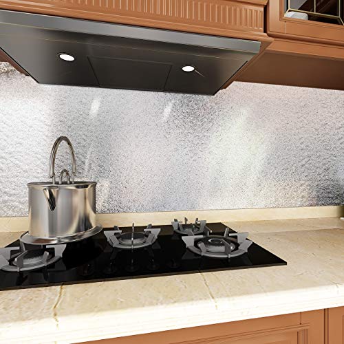 Veelike 15.74X354.33Inches Kitchen Backsplash Wallpaper Peel And Stick Aluminum Foil Contact Paper Self Adhesive Oil-Proof Heat Resistant Wall Sticker For Countertop Drawer Liner Shelf Liner #TOP3