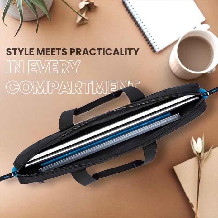 Image of RIVACASE Regent 8027 Black Laptop Bag 14 inch Inches Smart Design Durability for both Versatility and Style Briefcase for Macbook, Laptop with Smart Organizer, Professional Bag for Business, Work, Travel