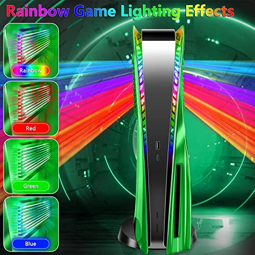 Ps5 Plates With Vent And Rgb Led Light Strip Sikemay Ps5 Cover 400+ Effects Led Light Ring Ps5 Console Face Plates For Playstation 5 Disc Edition Diy Decoration Kit Accessories Eelectroplating Green #TOP1