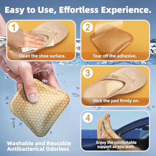 Image of ZAIWOO High Arch Support Inserts Women /Men, Flat Foot Arch Support Pads for Women, Reusable Arch Support Shoe Filler, Two-Option of Different Heights | 1 Pair